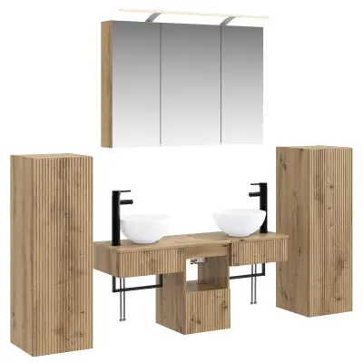 vidaXL Komplet pohištva za kopalnico 6 pcs Artisan hrast
