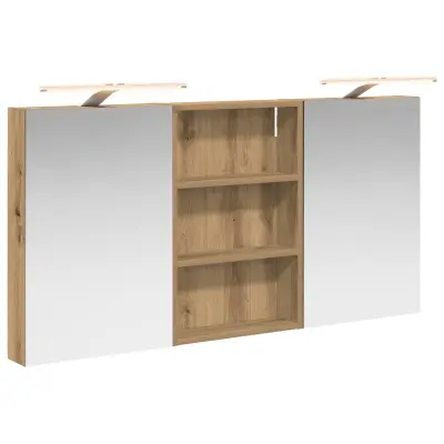 vidaXL Komplet omaric za kopalnico s polico 3 pcs 120 x 10,5 x 60,5 cm