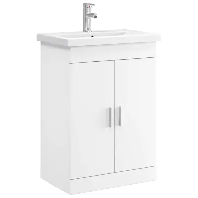 vidaXL Komplet pohištva za kopalnico Bela 61 x 40 x 84,5 cm