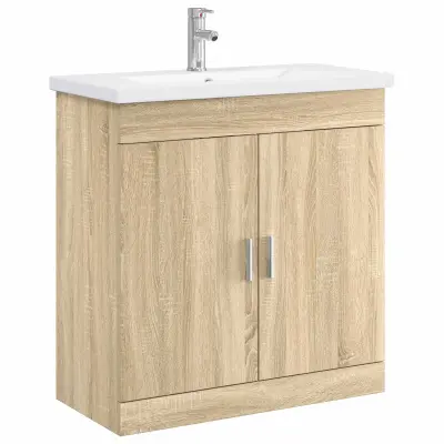 vidaXL Komplet pohištva za kopalnico Sonoma hrast 81 x 40 x 84,5 cm