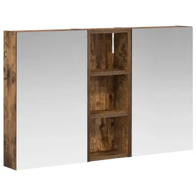 vidaXL Komplet omaric za kopalnico z LED lučmi 3 pcs 80 x 10,5 x 50 cm