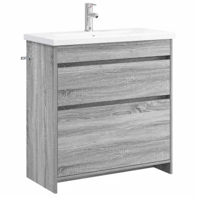 vidaXL Komplet pohištva za kopalnico Siva Sonoma 81 x 40 x 84,5 cm