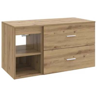 vidaXL Komplet pohištva za kopalnico 2 pcs Artisan hrast