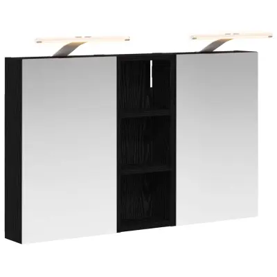 vidaXL Komplet omaric za kopalnico z LED lučmi 3 pcs 80 x 10,5 x 50 cm