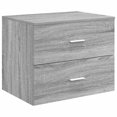 vidaXL Kopalniška omarica na steni Siva Sonoma 62,5 x 44,5 x 50 cm