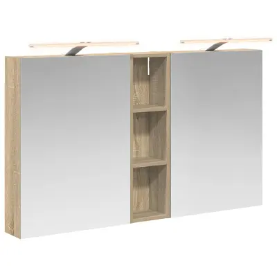 vidaXL Komplet omaric za kopalnico s polico 3 pcs 120 x 14,5 x 70 cm