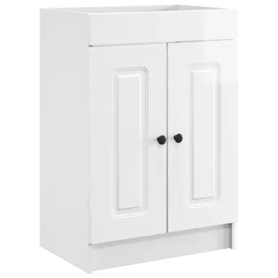 vidaXL Omarica pod umivalnikom Bela visok sijaj 56 x 37,5 x 81 cm