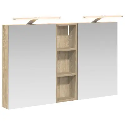 vidaXL Komplet omaric za kopalnico s polico 3 pcs 100 x 10,5 x 60,5 cm
