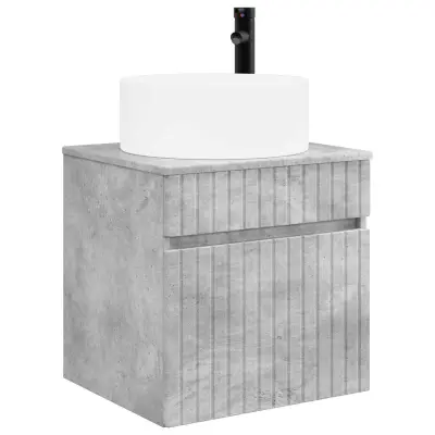 vidaXL Visoka umivalnik s police Betonsko siva 49 x 44,5 x 65,5 cm