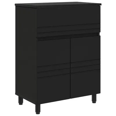 vidaXL Kopalniška enota Črna 60 x 35 x 80 cm Inženirski les