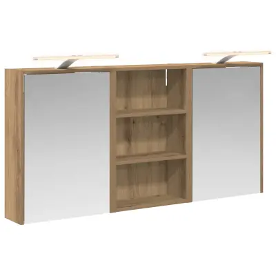vidaXL Komplet omaric za kopalnico s polico 3 pcs 126 x 16 x 62,5 cm