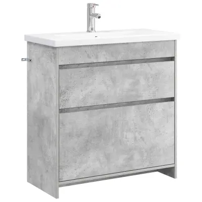 vidaXL Komplet pohištva za kopalnico Betonsko siva 81 x 40 x 84,5 cm