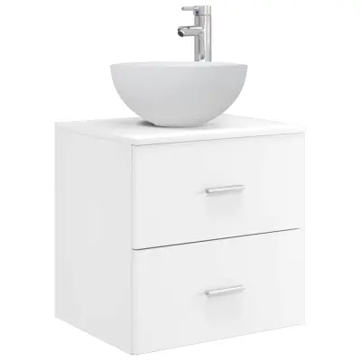 vidaXL Umivalnik s pritrditev na steno Bela 49,5 x 41 x 64,5 cm
