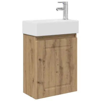vidaXL Kopalniška omarica s tapo Artisan hrast 45,5 x 22,5 x 84 cm