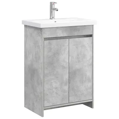 vidaXL Komplet pohištva za kopalnico Betonsko siva 61 x 40 x 84,5 cm