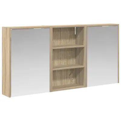 vidaXL Komplet omaric za kopalnico s polico 3 pcs 126 x 16 x 62,5 cm
