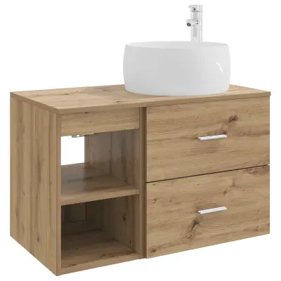 vidaXL Komplet pohištva za kopalnico 2 pcs Artisan hrast
