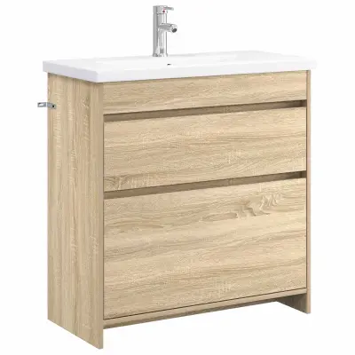 vidaXL Komplet pohištva za kopalnico Sonoma hrast 81 x 40 x 84,5 cm