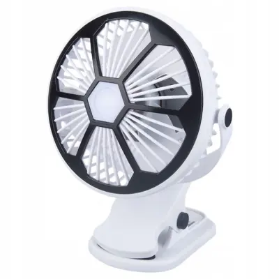 Brezžični aku. 1200mAh LED ventilator s sponko USB bel