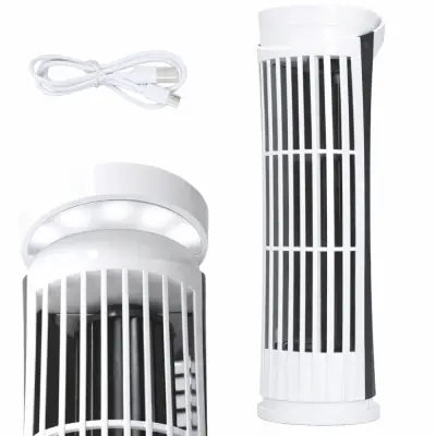Stolpni namizni ventilator USB 26cm LED svetilka