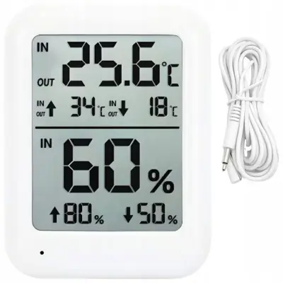 Digitalni LCD termometer higrometer magnet alarm zunanji senzor