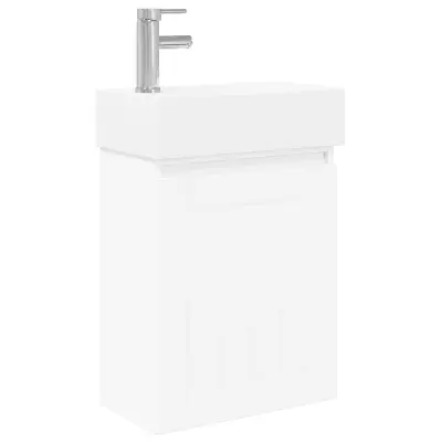 vidaXL Kopalniška omarica s tapo Bela 45,5 x 25,5 x 84 cm