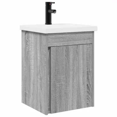 vidaXL Kopalniška omarica s tapo Siva Sonoma 42 x 40 x 74,5 cm