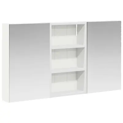 vidaXL Komplet omaric za kopalnico z LED lučmi 3 pcs 90 x 10,5 x 50 cm