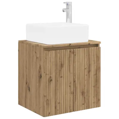 vidaXL Umivalnik s pritrditev na steno Artisan hrast 53 x 35 x 63 cm