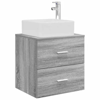 vidaXL Umivalnik s pritrditev na steno Siva Sonoma 49,5 x 41 x 63 cm