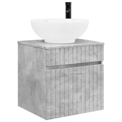 vidaXL Visoka umivalnik s police Betonsko siva 49 x 44,5 x 66,5 cm