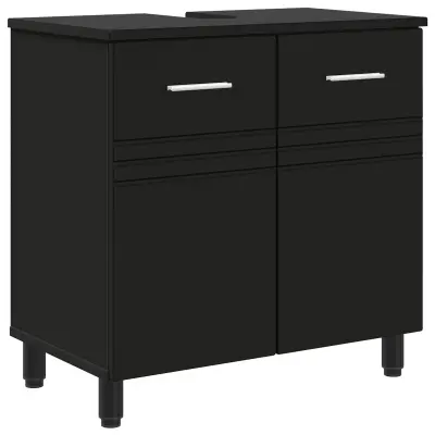 vidaXL Kopalniška enota Črna 60 x 35 x 60 cm Inženirski les