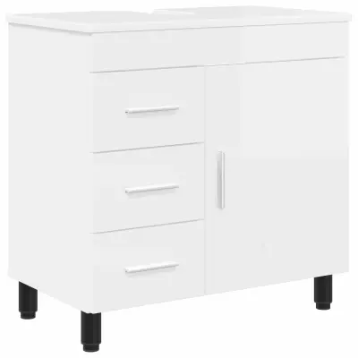vidaXL Kopalniška enota Bela visok sijaj 60 x 35 x 60 cm