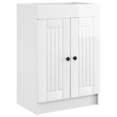 vidaXL Omarica pod umivalnikom Bela visok sijaj 78,5 x 37,5 x 81 cm