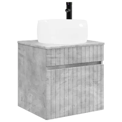 vidaXL Visoka umivalnik s police Betonsko siva 49 x 44,5 x 66 cm