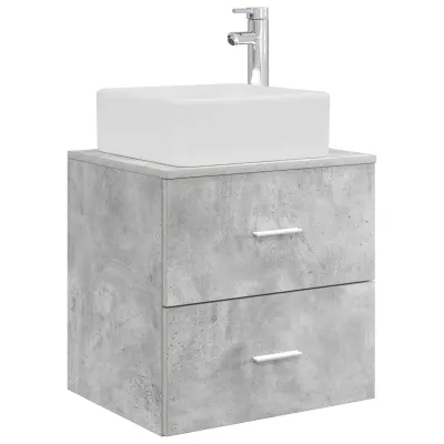 vidaXL Umivalnik s pritrditev na steno Betonsko siva 49,5 x 41 x 63 cm