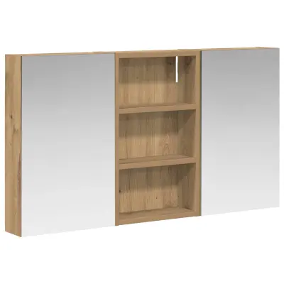 vidaXL Komplet omaric za kopalnico z LED lučmi 3 pcs 90 x 10,5 x 50 cm