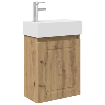 vidaXL Kopalniška omarica s tapo Artisan hrast 45,5 x 22,5 x 84 cm