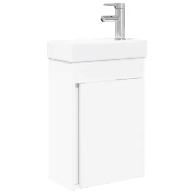 vidaXL Kopalniška omarica s tapo Bela 40,5 x 22,5 x 62 cm