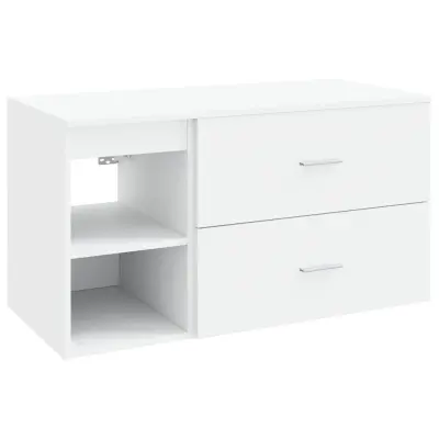 vidaXL Komplet pohištva za kopalnico 2 pcs Bela Inženirski les