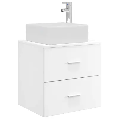 vidaXL Umivalnik s pritrditev na steno Bela 49,5 x 41 x 63 cm
