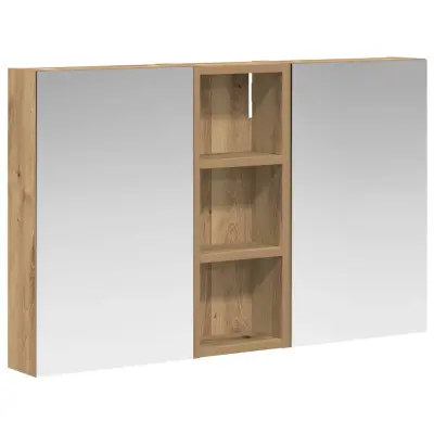 vidaXL Komplet omaric za kopalnico z LED lučmi 3 pcs 80 x 10,5 x 50 cm
