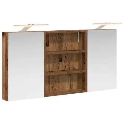 vidaXL Komplet omaric za kopalnico s polico 3 pcs 100 x 10,5 x 50 cm