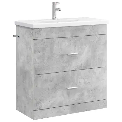 vidaXL Komplet pohištva za kopalnico Betonsko siva 81 x 40 x 84,5 cm