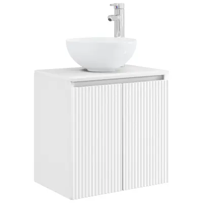 vidaXL Umivalnik s pritrditev na steno Bela 49,5 x 35 x 63 cm