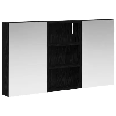 vidaXL Komplet omaric za kopalnico z LED lučmi 3 pcs 90 x 10,5 x 50 cm