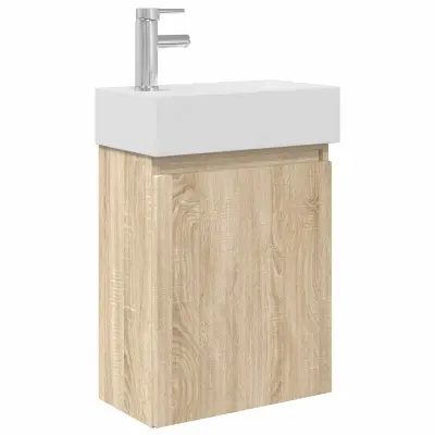 vidaXL Kopalniška omarica s tapo Sonoma hrast 45,5 x 22,5 x 84 cm