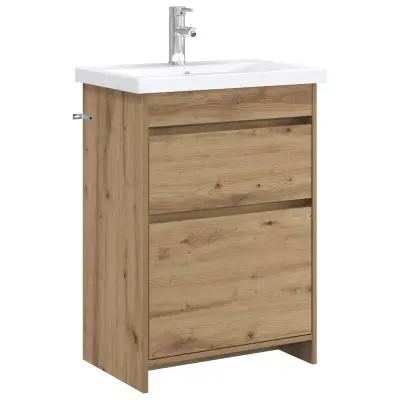 vidaXL Komplet pohištva za kopalnico Artisan hrast 61 x 40 x 84,5 cm
