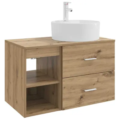 vidaXL Komplet pohištva za kopalnico 2 pcs Artisan hrast