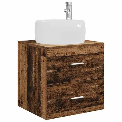 vidaXL Umivalnik s pritrditev na steno Star les 49,5 x 44,5 x 66 cm